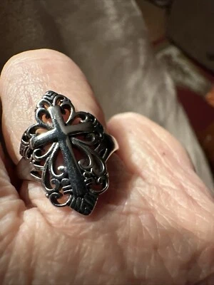 Anel cruzado Love This prata com design de cobre tamanho 7 - Imagem 1 de 4