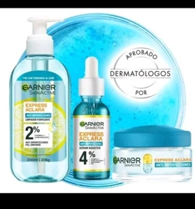 Kit Antiacne Express Aclara Gel Limpiador + Sérum +Crema Matificante Garnier❤️ - Picture 1 of 4
