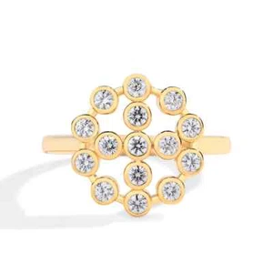 2ct VVS1 D Excellent 18K Yellow Gold Lab Created Ring Diamond Test Certified - Picture 1 of 3