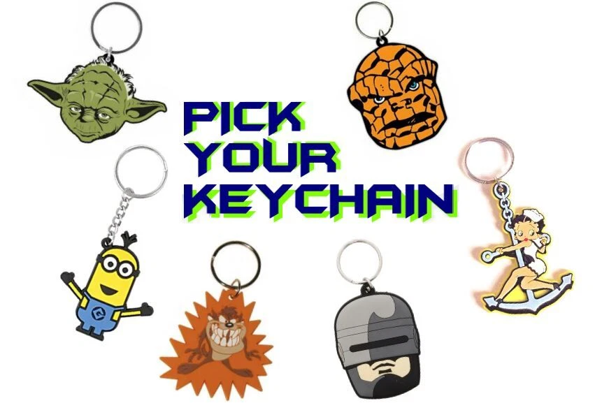 Rubber Keyring Keychain Popular Retro TV And Film Related - Choose Your Keychain - Image 1 of 1