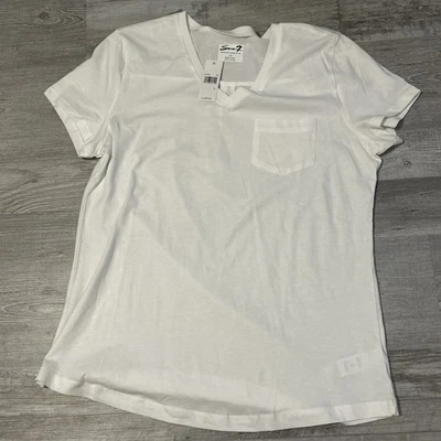 Camiseta 7 PARA TODA LA HUMANIDAD MUJER Cuello en V, Grande, Bolsillo Frontal, Nueva con Etiquetas Foto 1 de 4