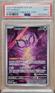 2024 POKEMON SVP EN SHROUDED FABLE POKEMON CENTER ETB PROMO #129 PECHARUNT PSA 9 - Picture 1 of 2