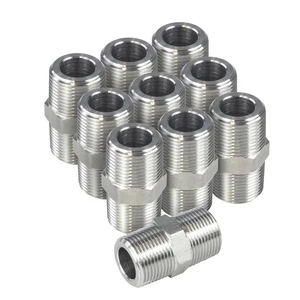 HFS(R) 10PCS 3/4" NPT Male Threaded Hex Nipple Adapter Stainless Steel 304 - Picture 1 of 5