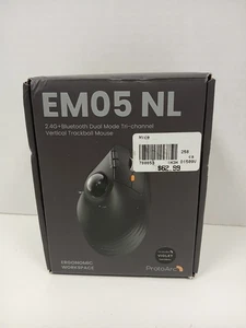 ProtoArc EM05 NL Mouse Trackball verticale tricanale wireless doppia modalità - Foto 1 di 10