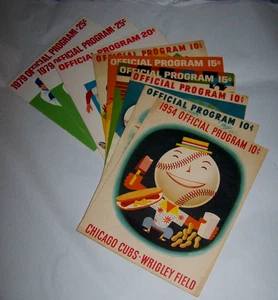 9 LOT~1950/60/70'S CHICAGO CUBS/WRIGLEY FIELD BASEBALL OFFICIAL PROGRAMS - Picture 1 of 22