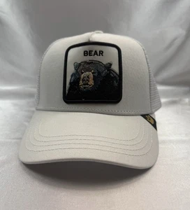 Sombrero Bear Trucker Malla Blanca Ajustable Snapback Ala Curvada Gorra Nuevo - Imagen 1 de 5