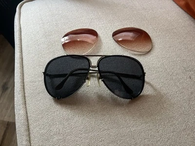 FERRARI SUNGLASSES VINTAGE TWO LENSES BLACK / BROWN - Image 1 of 4