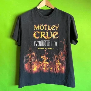 Medium Motley Crüe Evening in Hell Fire Flame STAFF Las Vegas Shirt - Picture 1 of 4