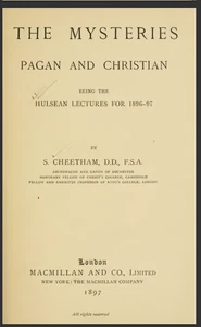 BOOKS The Mysteries Pagan And Christian (1897) - Picture 1 of 11