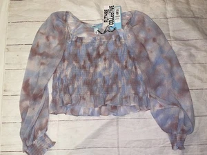 Women’s Large Sheer Cropped Top Shirt NWT Future Collective - Picture 1 of 2
