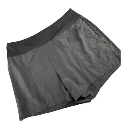 Pantalón Corto Patagonia Happy Hike Mujer L Gris Azul Rendimiento Absorbe Aire Libre 4" Foto 1 de 4