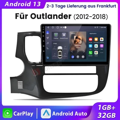 10" CarPlay Für Mitsubishi Outlander 2012-2018 Autoradio Android 13 GPS NAVI DSP - Bild 1 von 4