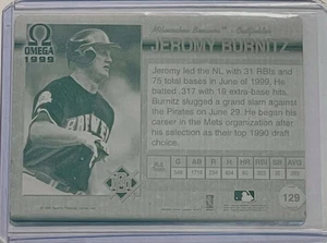 1/1 Jeromy Burnitz 1999 Pacific Omega Card #129 Druckplatte Milwaukee Brewers - Bild 1 von 2