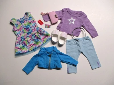American Girl Doll Truly Me Floral Dress Jacket Shoes Meet Outfit 2 in 1 Outfits - Image 1 of 4