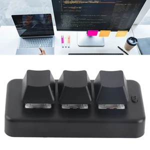 (Schwarz) Programmierbare 3-Tasten-Tastatur USB-Makro-Tastatur Mit - Bild 1 von 22