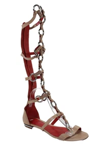 Schutz Womens Leather Silver Toned Hardware Gladiator Sandals Sand Size 7 - Picture 1 of 5