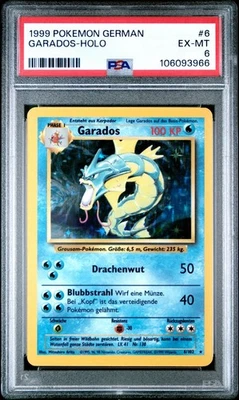1999 Pokemon German Base Set Garados Gyarados Holo #6 PSA 6 EX-MT - Image 1 of 2