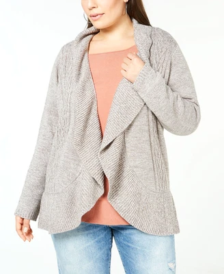 Cárdigan KAREN SCOTT Mujer Talla Grande Cocoon Frente Abierto Acogedor Tejido Suéter 2X Foto 1 de 4