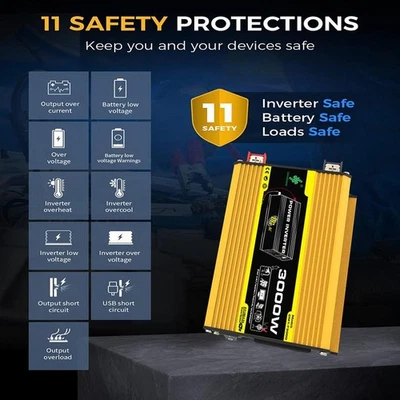 220V Power Inverter 1 x Inverter 2pcs x Battery Clips Manual[ 1 Instruction X0A0 - Image 1 of 4