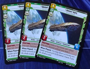 Star Wars Unlimited Spark of Rebellion 3X Bright Hope Uncommon Card - Picture 1 of 2