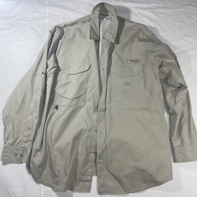 Columbia Sportwear Company Pfg manga corta cuello caqui pesca al aire libre L Foto 1 de 4