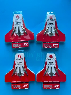 4 paquetes Swhacker Ballesta #219 Ampliable 100 Granos Tiro con Arco Cabeza Ancha - Imagen 1 de 3