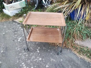 Vintage Chrome Simplus Fold-Away 2 Tier Hostess Trolley - Picture 1 of 10