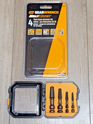 Juego de 4 piezas extractor de tornillos mordedora de perno con estuche #84787-