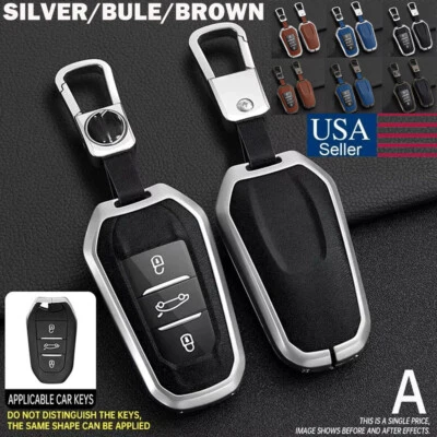 Leather Key Fob Cover Case Shell For Peugeot 2008 3008 4008 5008 301 508 408 308 Foto 1 de 4