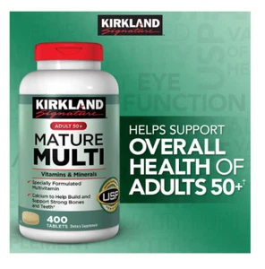 Kirkland Signature Adult 50+ Mature Multi Vitamins & Minerals, 400 Tablets - Picture 1 of 8