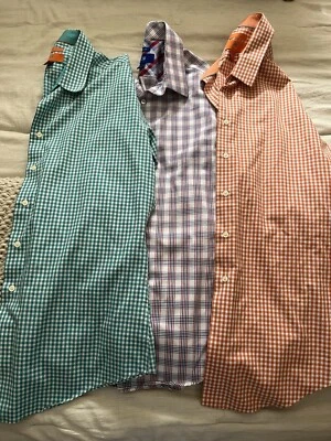 Camisa de vestir Egara 3 para hombre Lg con botones puño abatible sin hierro verde naranja azul rojo Foto 1 de 4