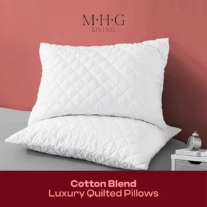 Quilted Anti Allergy Pillow Bounceback Firm Support Pack 1, 2, 4 Bedding pillows - Picture 1 of 34