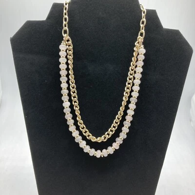 Kendra Scott "Rebecca" Double Strand Necklace Gold & White Howlite + Earrings - Image 1 of 4