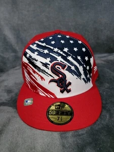 MLB CHICAGO WHITE SOX NEW ERA 59 FIFTY 4TH OF JULY RED FITTED MENS HAT SZ 7 5/8 - Picture 1 of 8