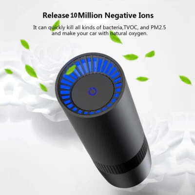 USB Car Air Purifier HEPA Ionizer Portable Mini Home Room Air Cleaner Freshener~ - Image 1 of 4