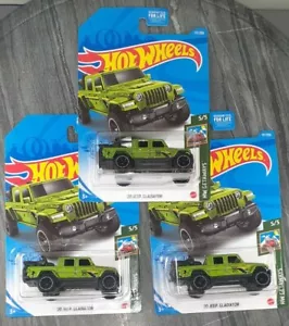 2021 HOT WHEELS '20 JEEP GLADIATOR HAULING ATV GREEN LOT OF 3 DIECAST TOY CAR - Picture 1 of 8