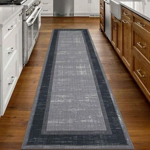 Ottomanson Ottohome Non-Slip Rubberback Bordered Design 2x5 Indoor Runner Rug... - Picture 1 of 12