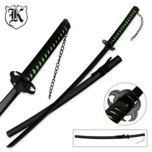 38" Zombie Hunter Green Katana Ninja Samurai Sword Biohazard Tsuba Carbon Steel - Picture 1 of 3