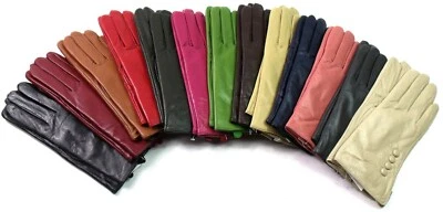 LEATHER EMPORIUM Guantes de cuero suave genuino de alta calidad premium para damas forrados de felpa cálidos para conducir