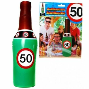 Aufblasbare Sektflasche - 50. Geburtstag - 70 cm hoch Party Deko Scherzartikel - Bild 1 von 1