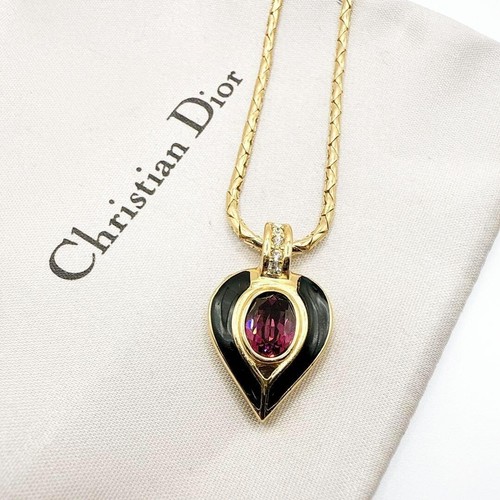 Collana Christian Dior logo CD oro argento vintage anni 90 ciondolo cerchio 38 43 cm