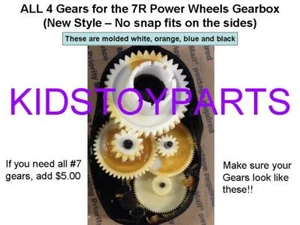 #7R Power Wheels Gearbox GEARS: GEAR 4, GEAR 3, GEAR 2 & GEAR 1 - Picture 1 of 2