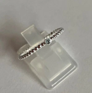 Silberring 925 Silber mit mini Swarovski Stein in blau, Gr. 44 bis 66 - fein - Bild 1 von 12