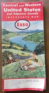 Vintage 1957 Esso Central and Western United States and Canada Map - Excellent - Picture 1 of 5