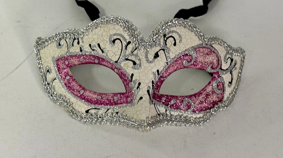 Hand Printed Venetian Mascarade Face Mask Made in Italy Venezia Maradi Gras - Image 1 of 4