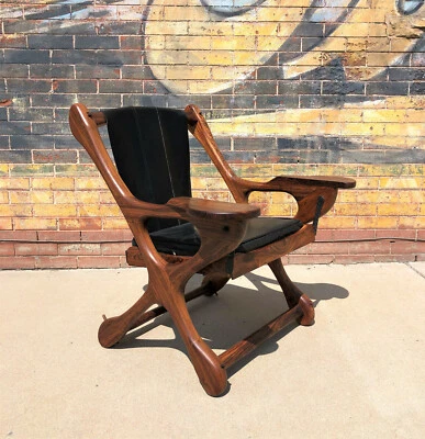 ВИНТАЖНОЕ Органическое Современное КРЕСЛО-КАЧАЛКА DON SHOEMAKER Cocobolo SENAL Мексика SWINGER - Изображение 1 из 4