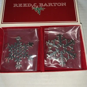 Vintage reed and Barton 1978 Snowflake Ornaments 775 & 776 - Picture 1 of 6