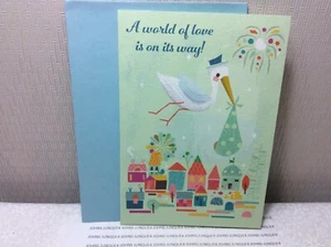 RSVP BABY SHOWER GREETING CARD New with Envelope "A world of love is on the way" - Picture 1 of 2