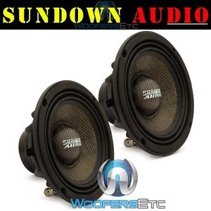 (2) SUNDOWN AUDIO NEOPRO-8 V3 8" 200W RMS 8 OHM CARBON FIBER MIDBASS DRIVERS NEW - Picture 1 of 6