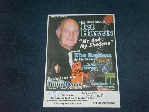 JET HARRIS CLIFF HALL THE SHADOWS BILLIE DAVIS SIGNED POSTER Cover